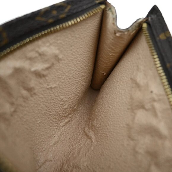 LOUIS VUITTON Logo BUCKET PM Pouch Bag Monogram Leather Brown France - Picture 11 of 13